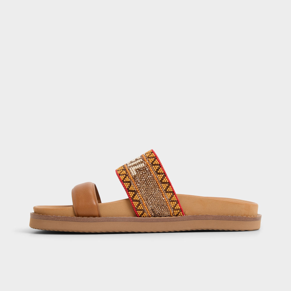 Beachvacay Brown Multi Women's Footbed sandals -