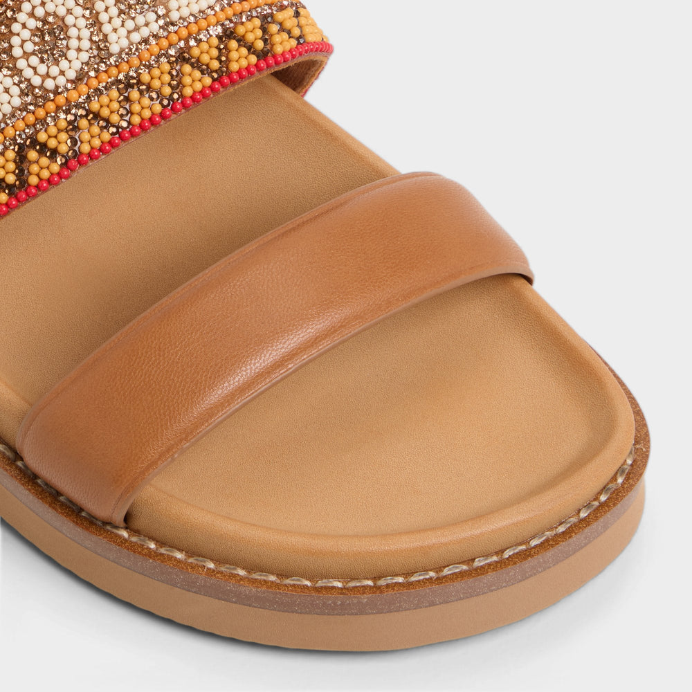 Beachvacay Brown Multi Women's Footbed sandals -