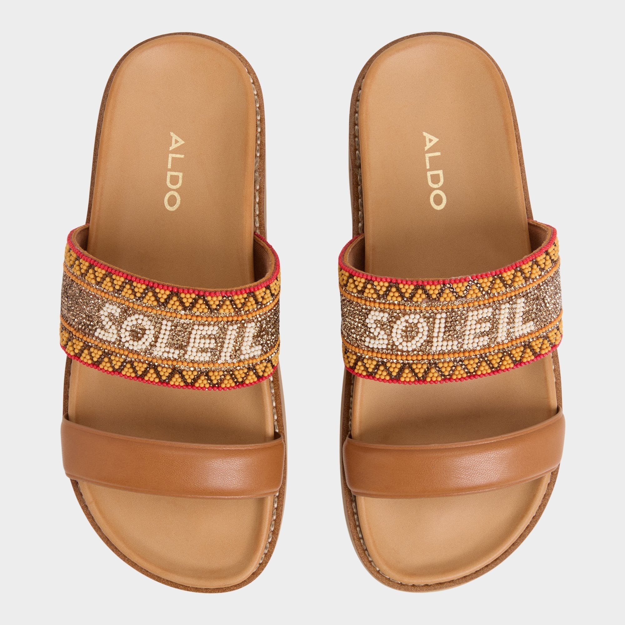 Beachvacay Brown Multi Women's Footbed sandals -
