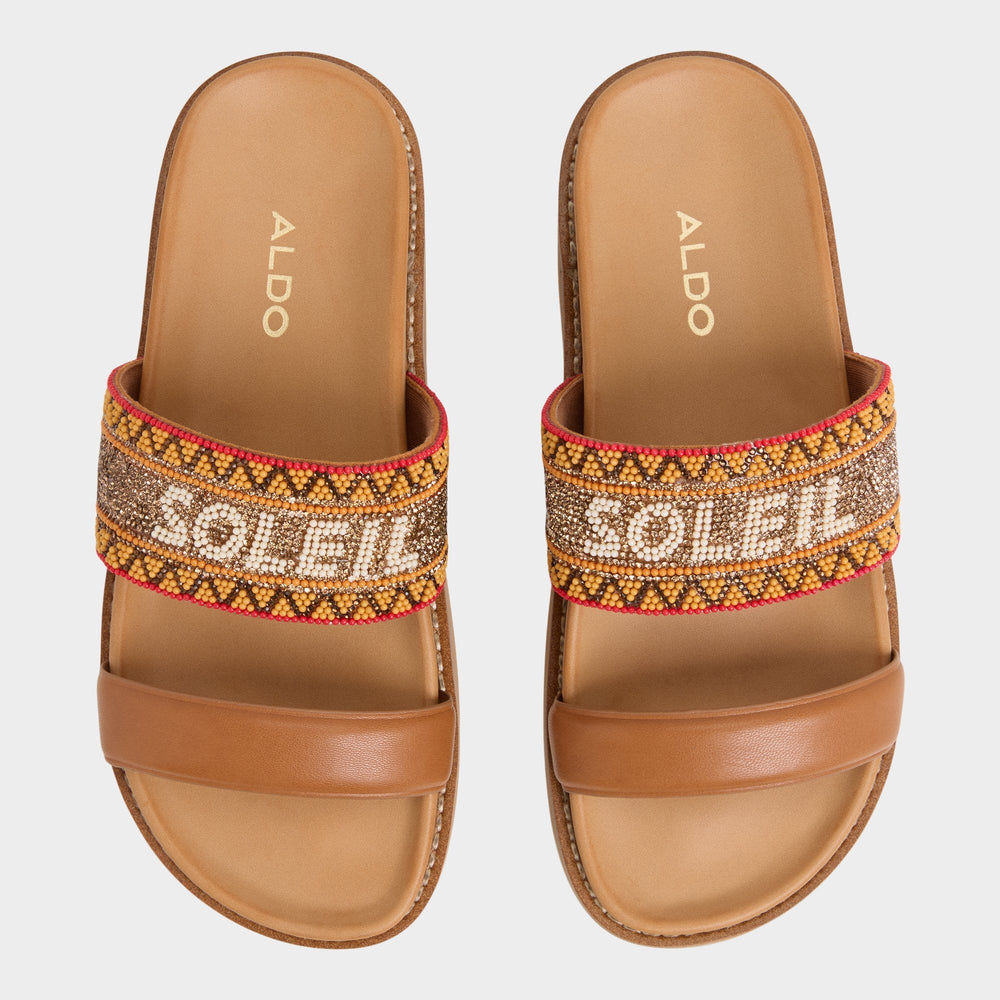 Beachvacay Brown Multi Women's Footbed sandals -