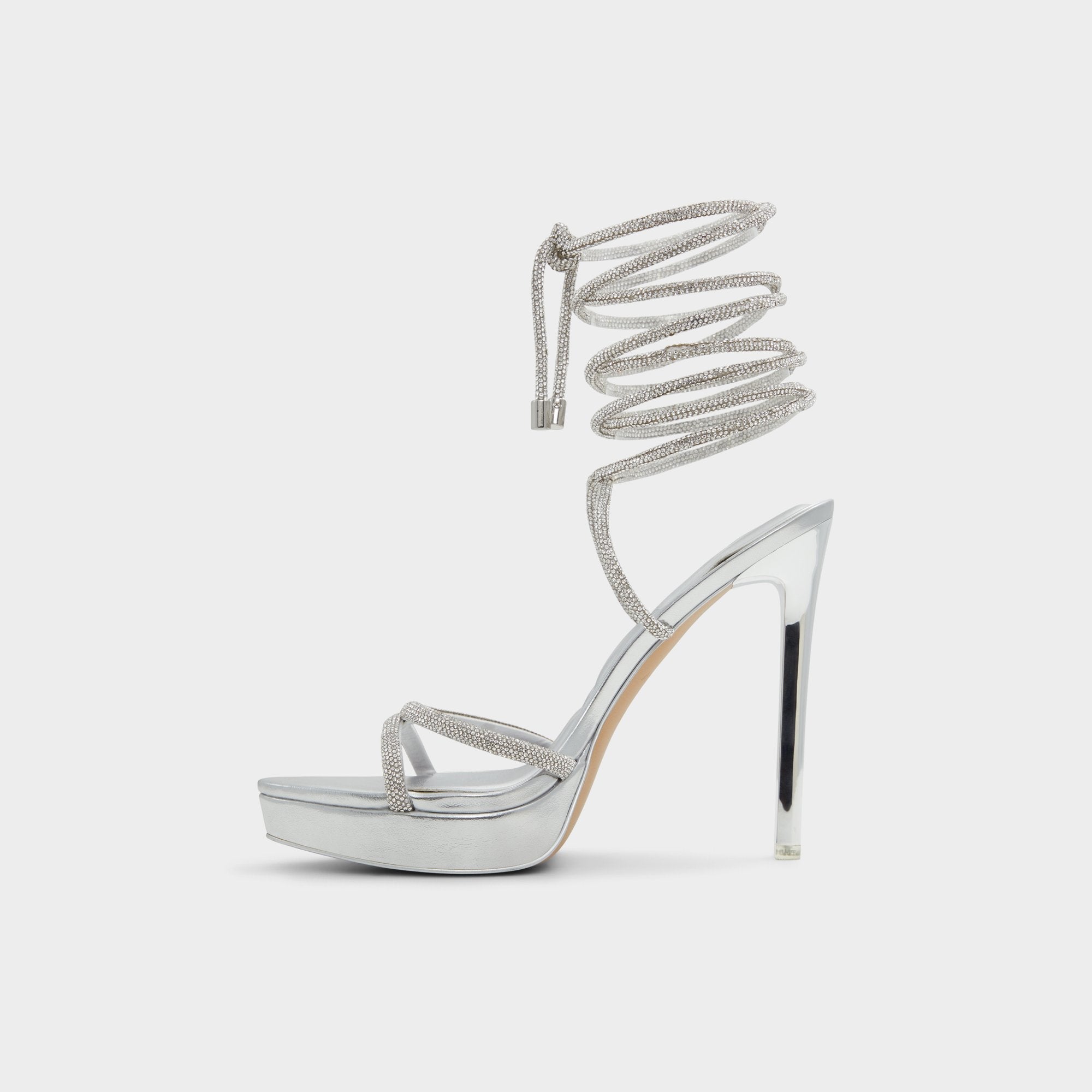Izabella in Silver 13621003 - Strappy heeled sandal, Platform