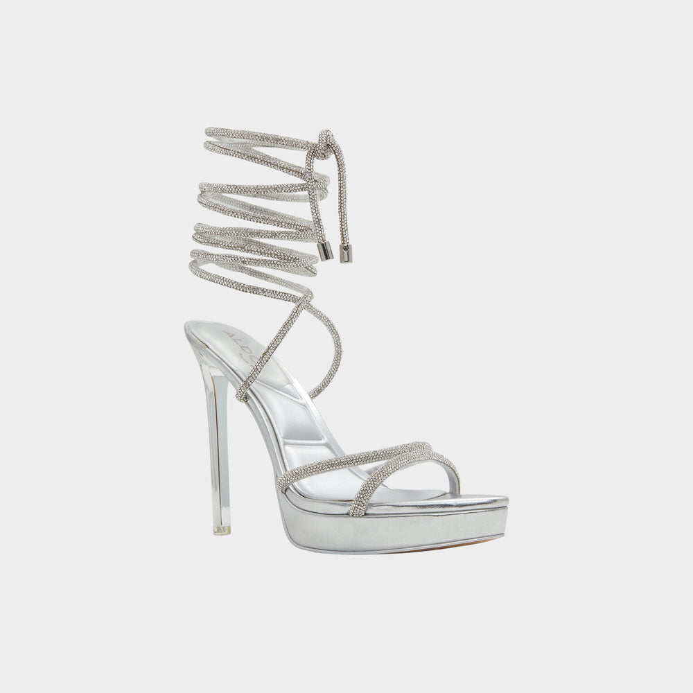 Izabella in Silver 13621003 - Strappy heeled sandal, Platform
