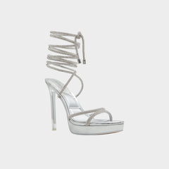 Izabella in Silver 13621003 - Strappy heeled sandal, Platform