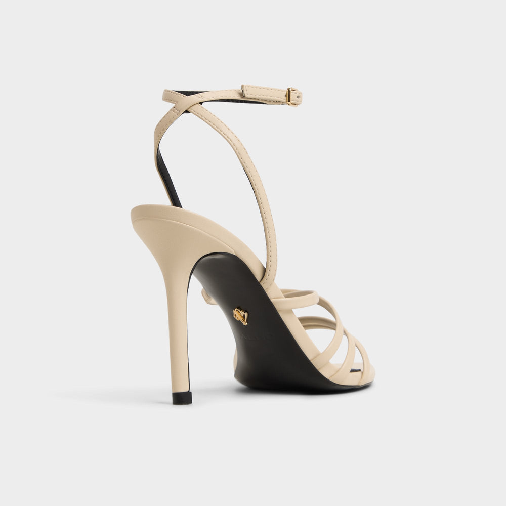 Solania Light Beige Women's Strappy sandals - Heeled sandal, Stiletto heel