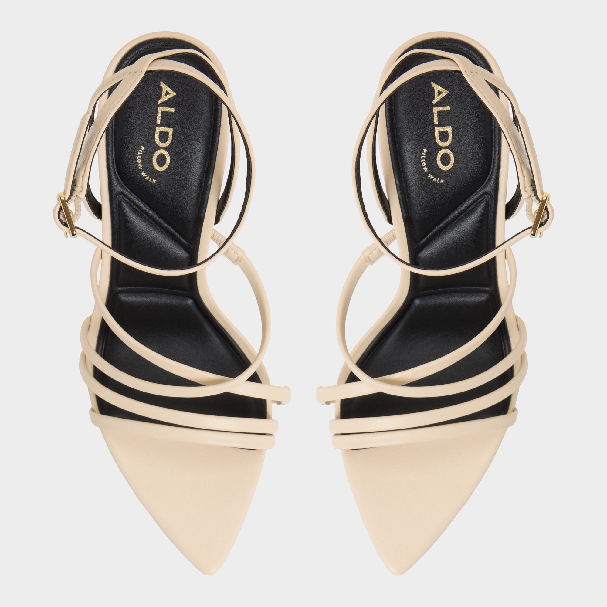 Solania Light Beige Women's Strappy sandals - Heeled sandal, Stiletto heel