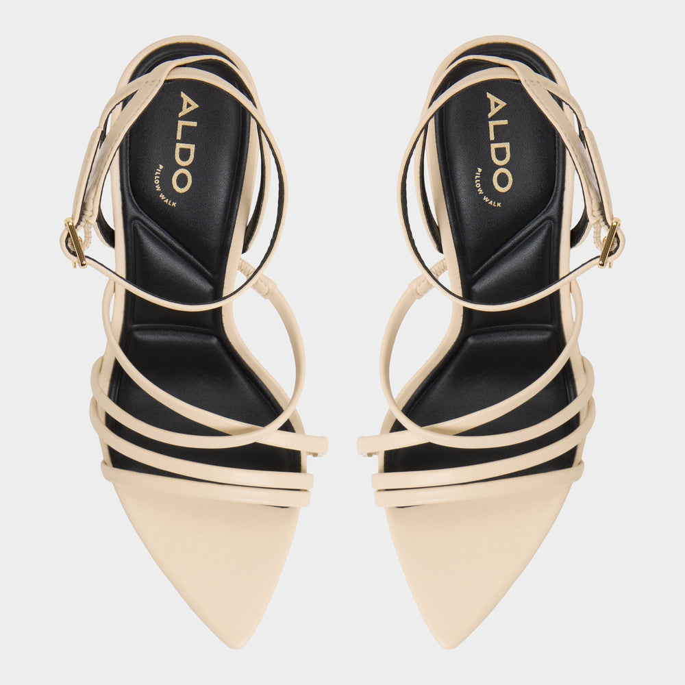 Solania Light Beige Women's Strappy sandals - Heeled sandal, Stiletto heel