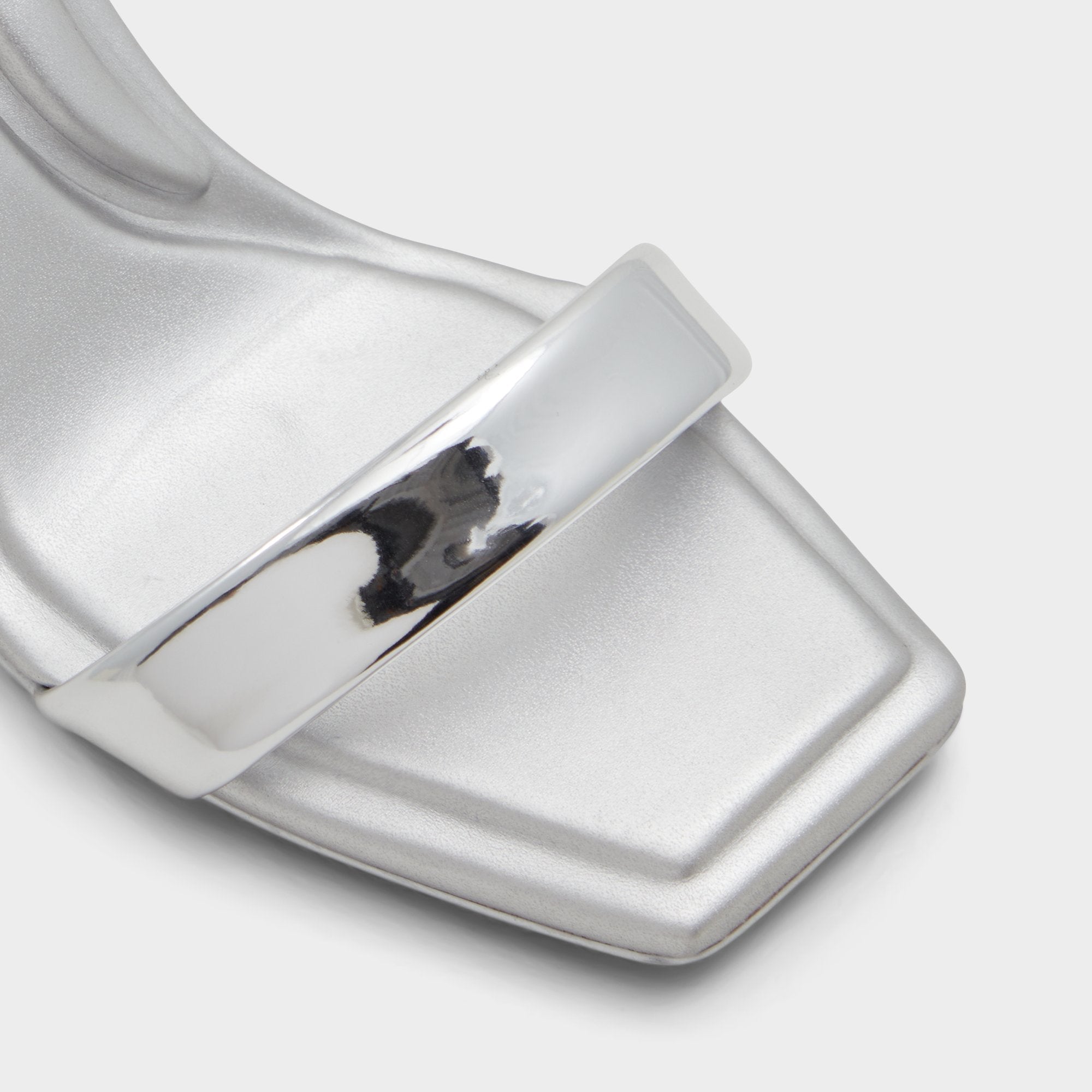 Aurorai Silver Women's Block heels - Strappy heeled sandal, Block heel
