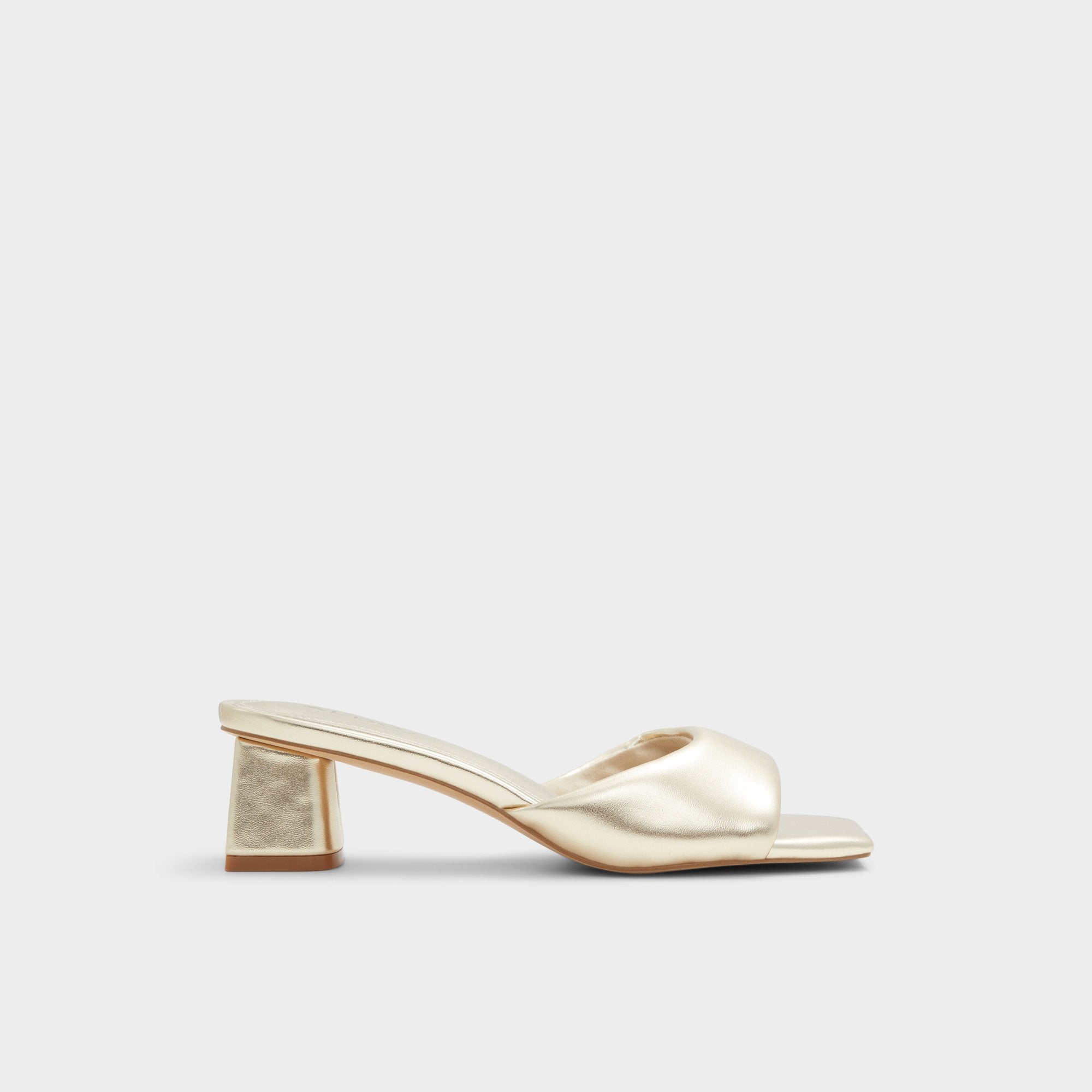 Aneka Gold Women's Heeled mules - Heeled mule, Block heel