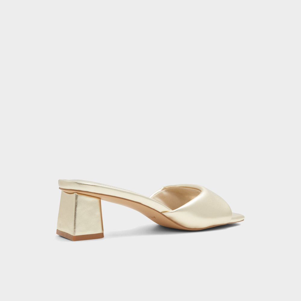 Aneka Gold Women's Heeled mules - Heeled mule, Block heel