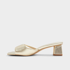 Aneka Gold Women's Heeled mules - Heeled mule, Block heel