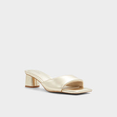 Aneka Gold Women's Heeled mules - Heeled mule, Block heel