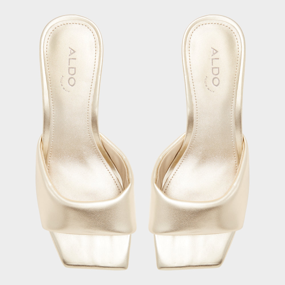 Aneka Gold Women's Heeled mules - Heeled mule, Block heel