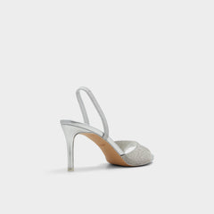 Aitana in Silver - Strappy heeled sandal, Stiletto heel