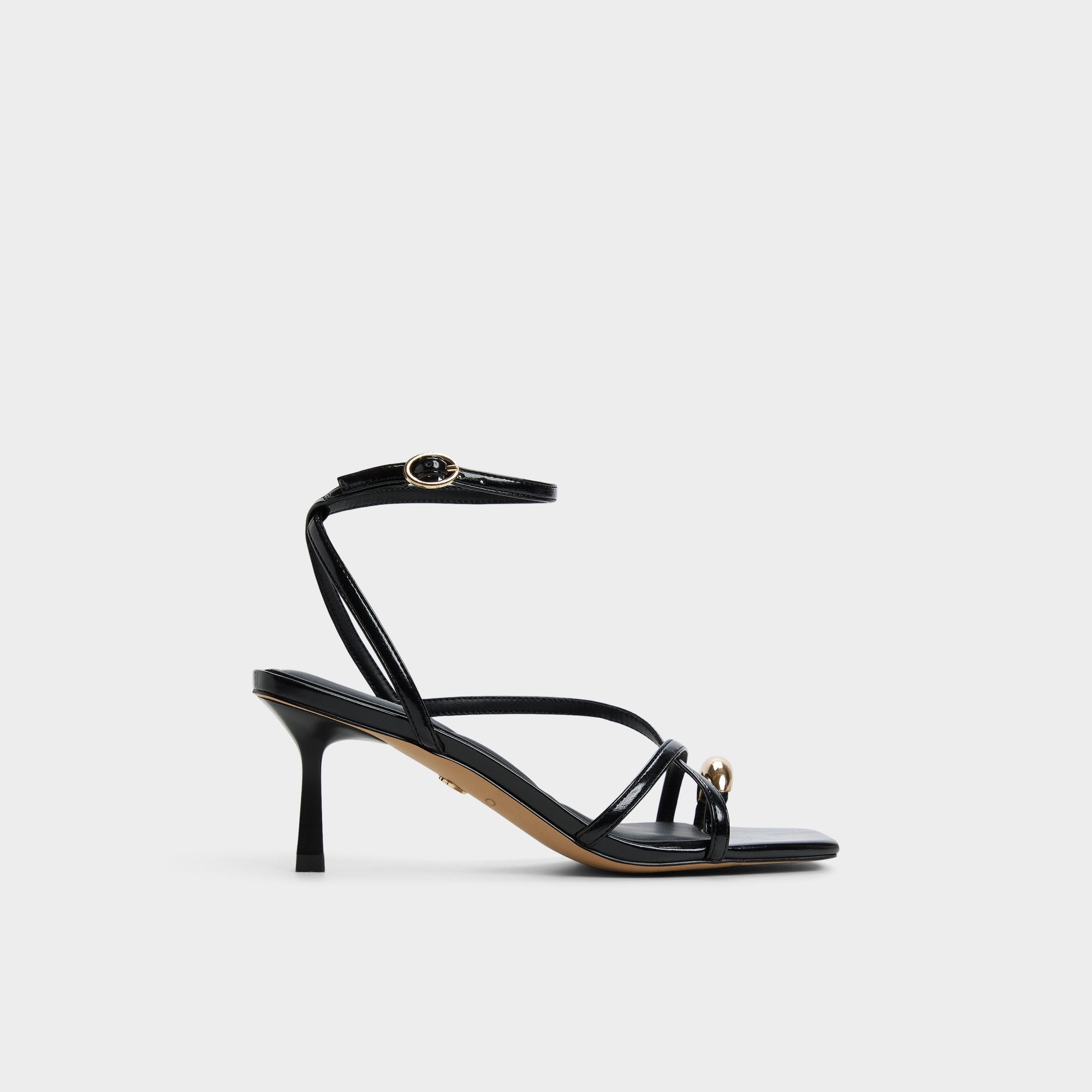 Elodiah Black Women's Travel essentials - Strappy heeled sandal, Stiletto heel