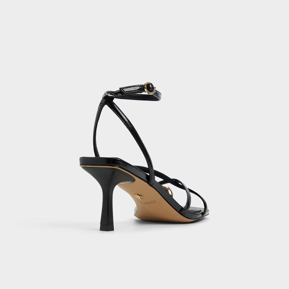 Elodiah Black Women's Travel essentials - Strappy heeled sandal, Stiletto heel