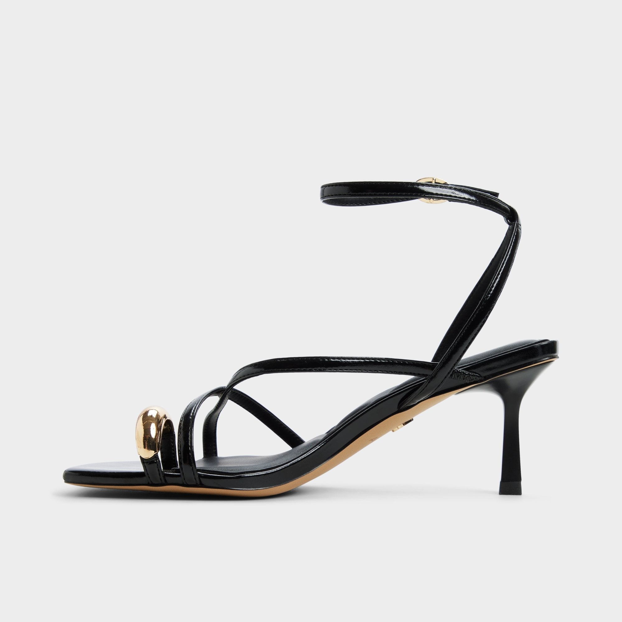 Elodiah Black Women's Travel essentials - Strappy heeled sandal, Stiletto heel