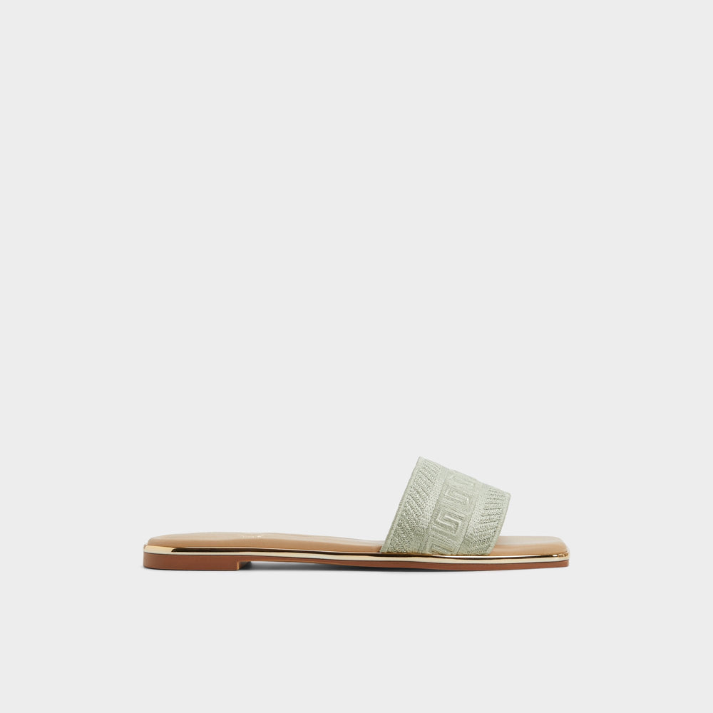 Oceania Other Green Women's Flats - Slide sandal