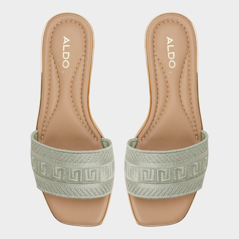Oceania Other Green Women's Flats - Slide sandal