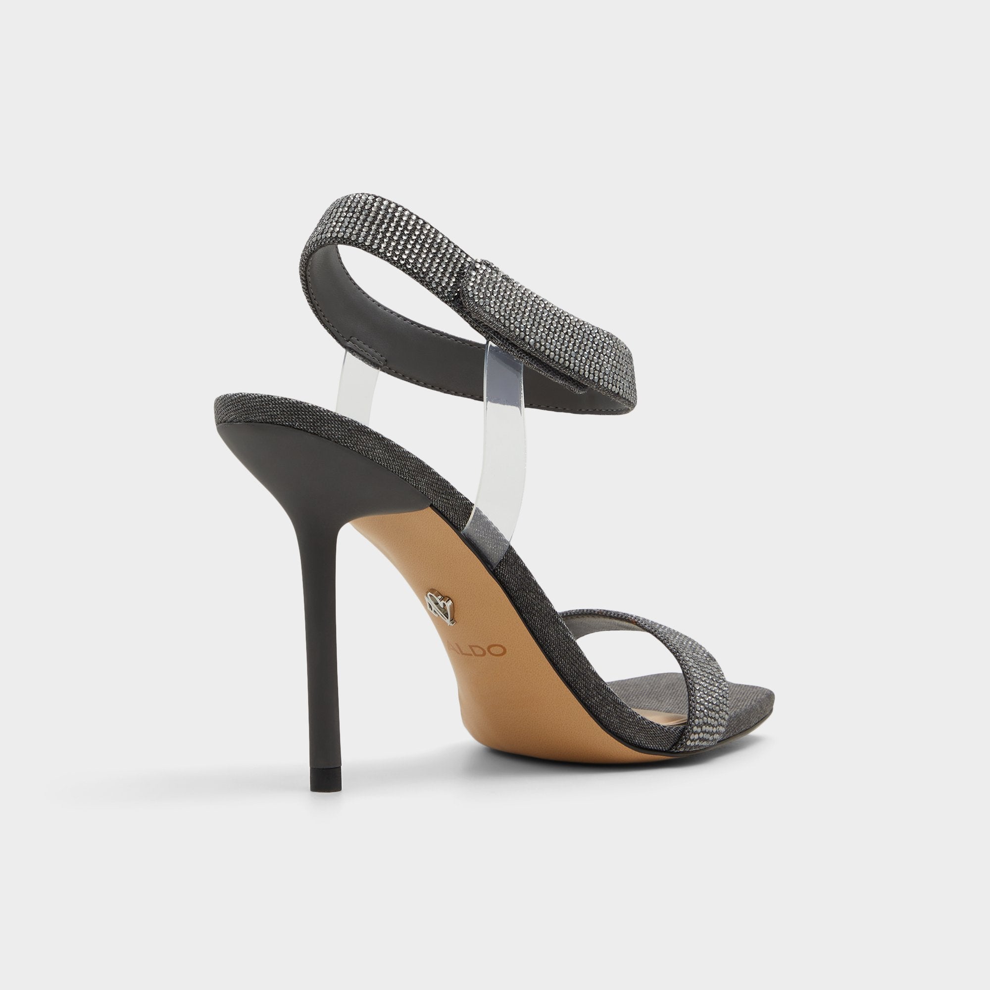 Rosy Dark Grey Women's Strappy sandals - Strappy heeled sandal