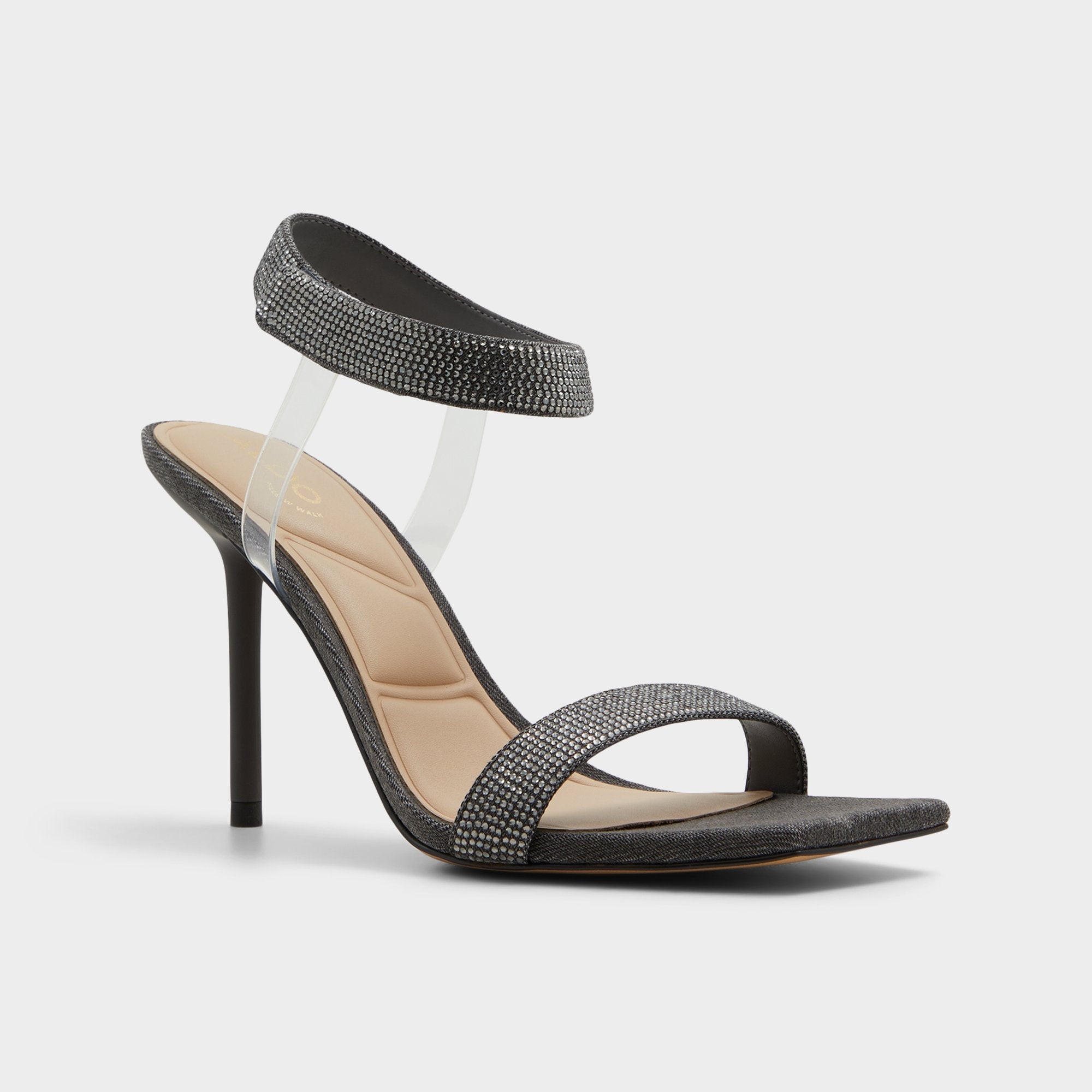 Rosy Dark Grey Women's Strappy sandals - Strappy heeled sandal