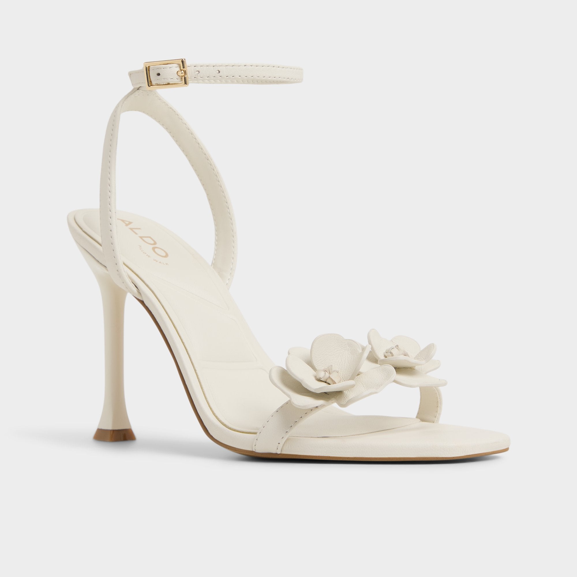 Daisylily White/Bone Women's Heeled sandals - Strappy heeled sandal, Stiletto heel