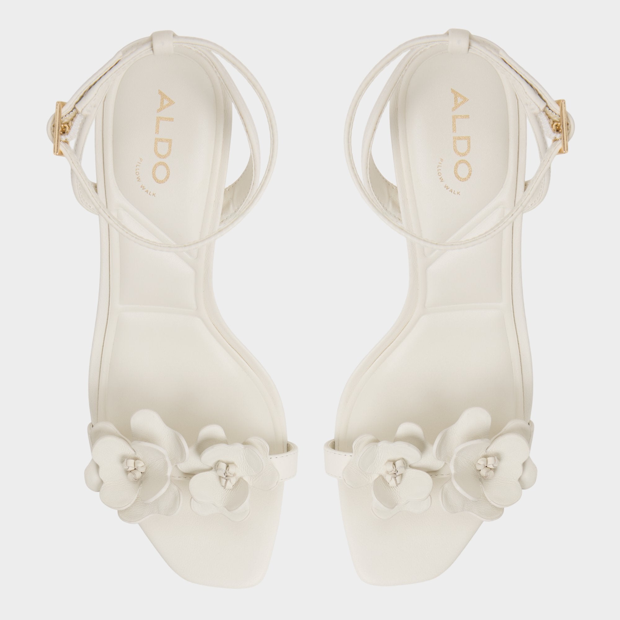 Daisylily White/Bone Women's Heeled sandals - Strappy heeled sandal, Stiletto heel