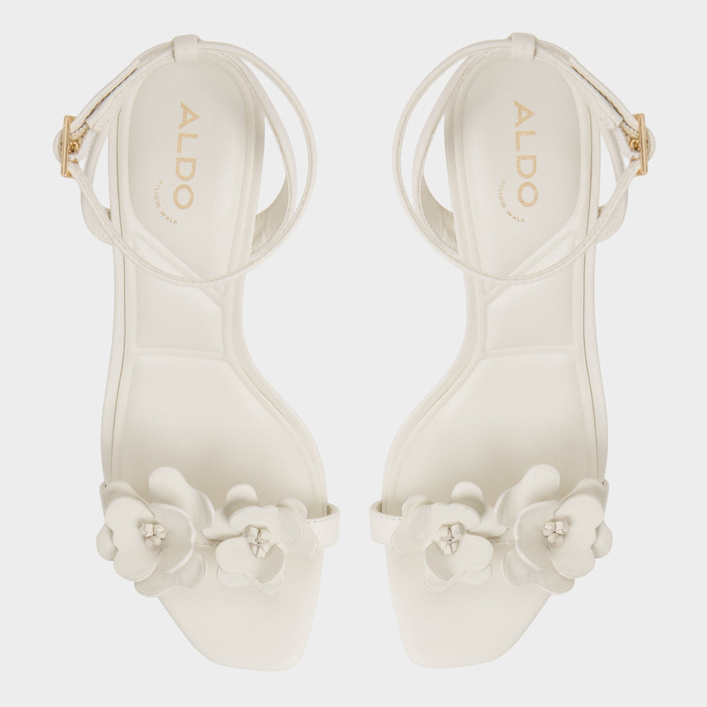 Daisylily White/Bone Women's Heeled sandals - Strappy heeled sandal, Stiletto heel