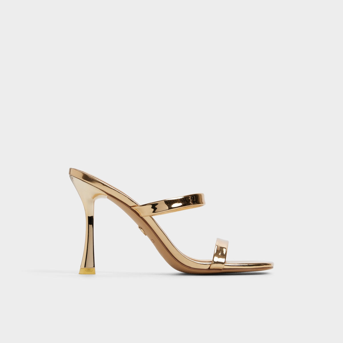 Evalyn in Gold - Strappy heeled sandal, Stiletto heel