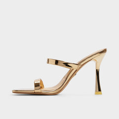 Evalyn in Gold - Strappy heeled sandal, Stiletto heel