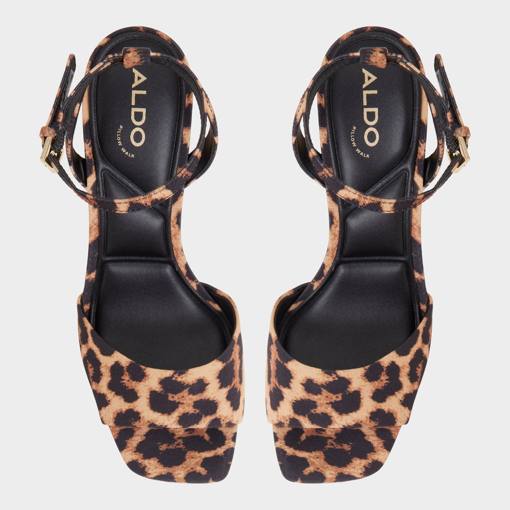 Chicgleam Brown Multi Women's Strappy sandals - Strappy heeled sandal, Platform