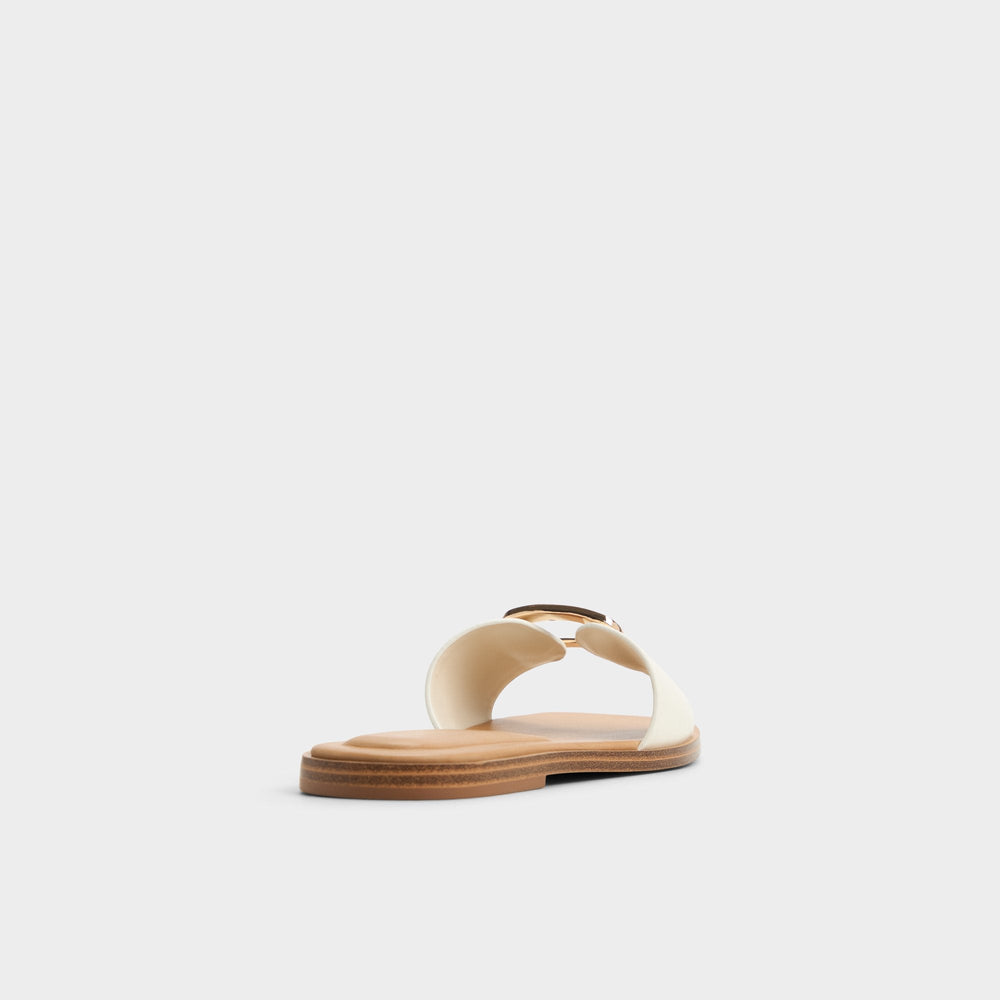 Tidella White Women's Flats - Slide sandal