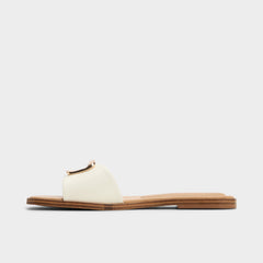 Tidella White Women's Flats - Slide sandal