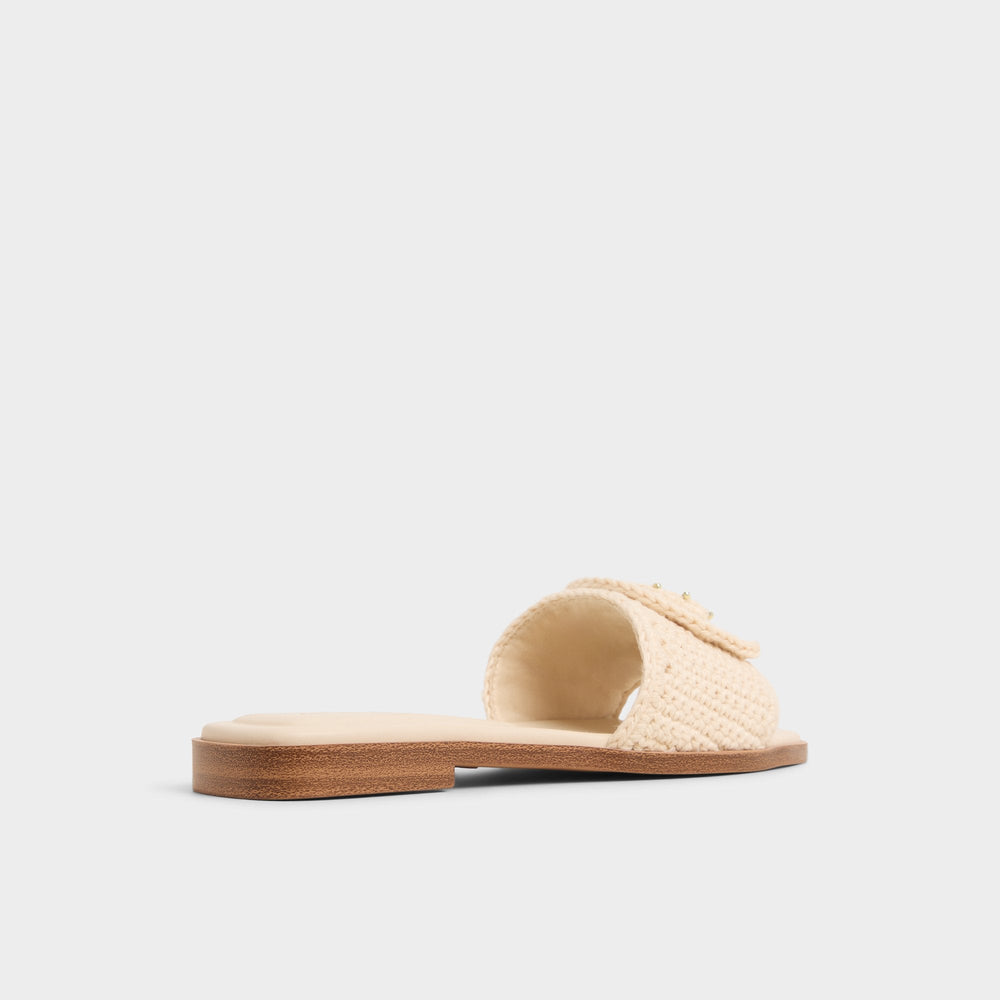 Sabbia Light Beige Women's Flats - Slide sandal