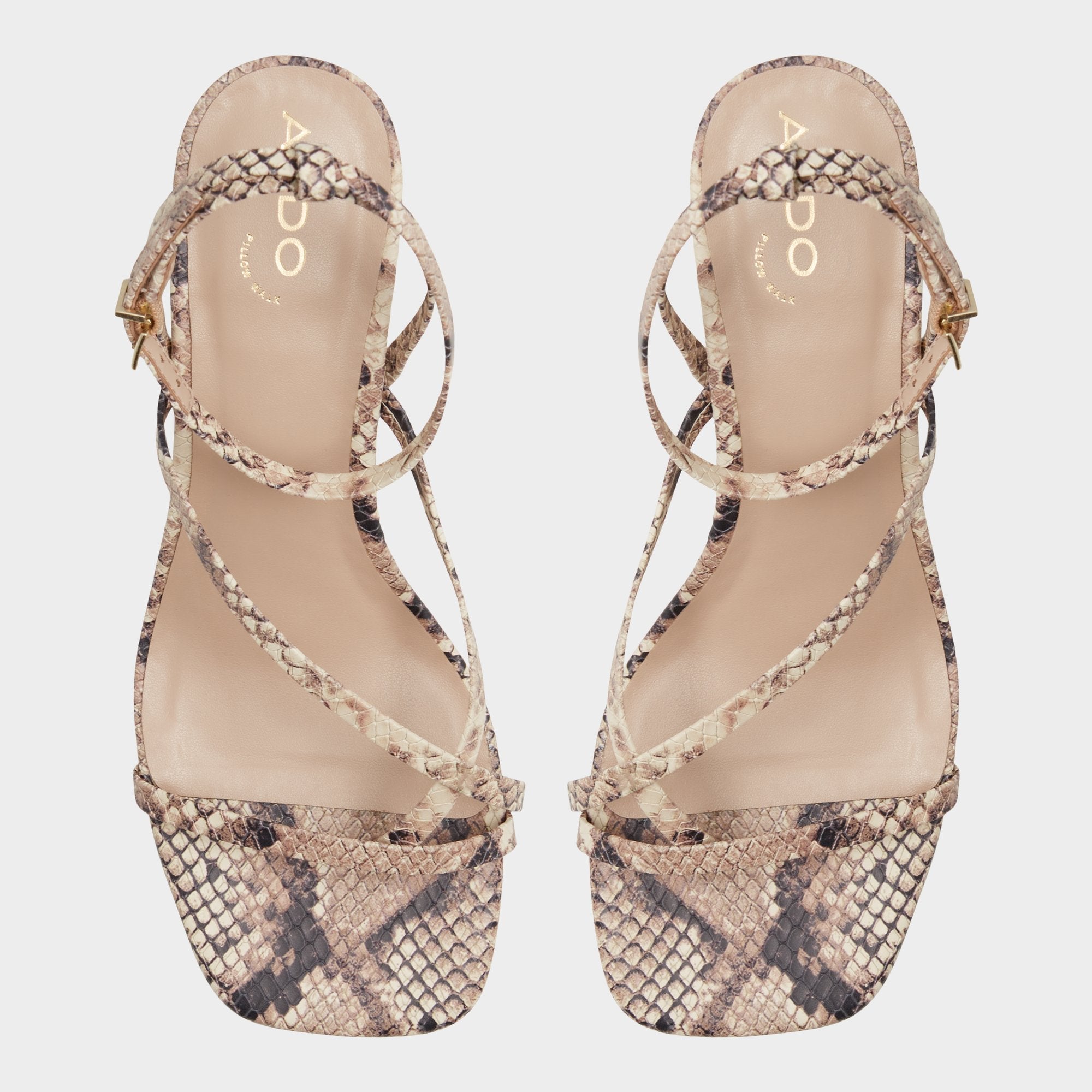 Adrauder in Brown Overflow 13801090 - Strappy block heeled sandal, Block heel