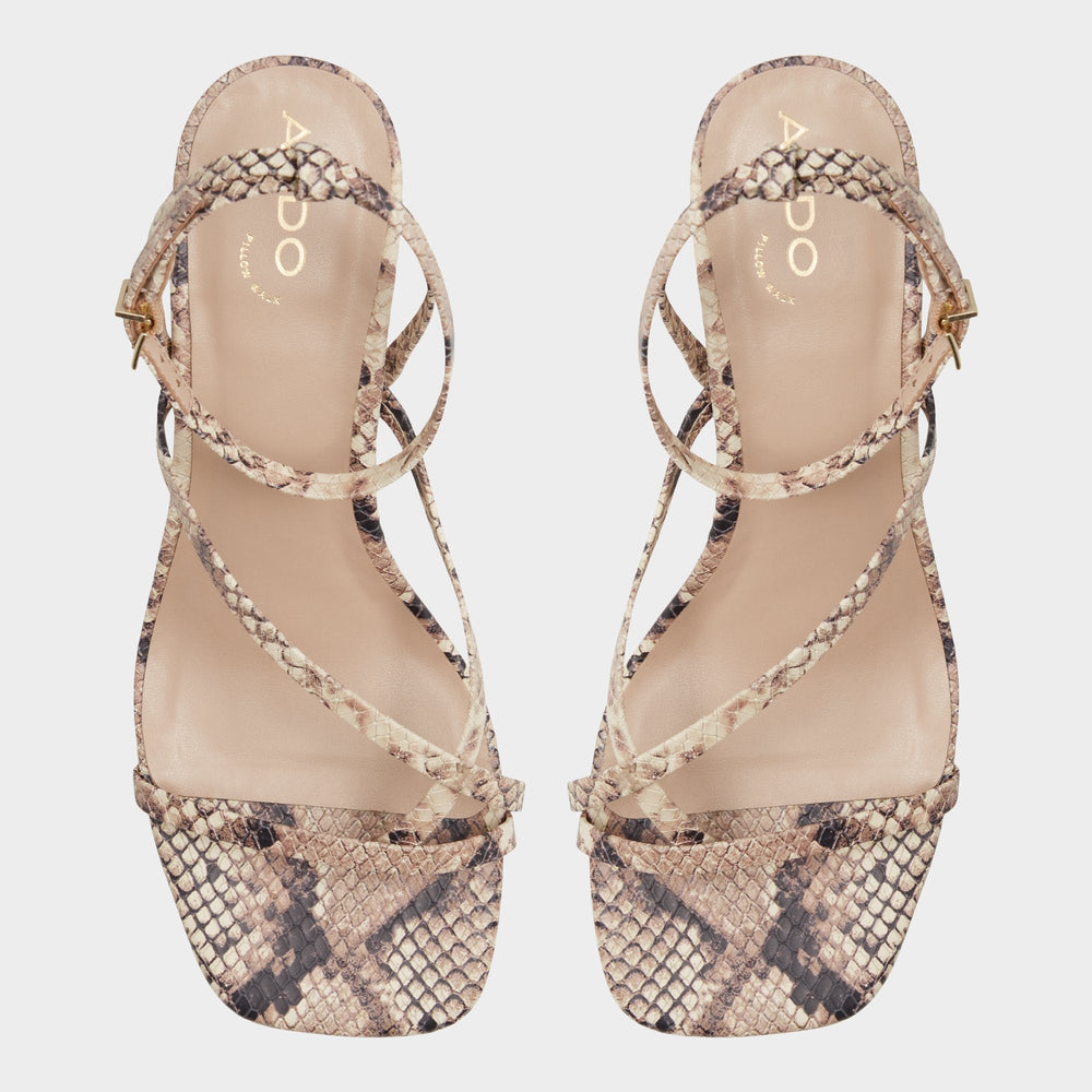 Adrauder in Brown Overflow 13801090 - Strappy block heeled sandal, Block heel