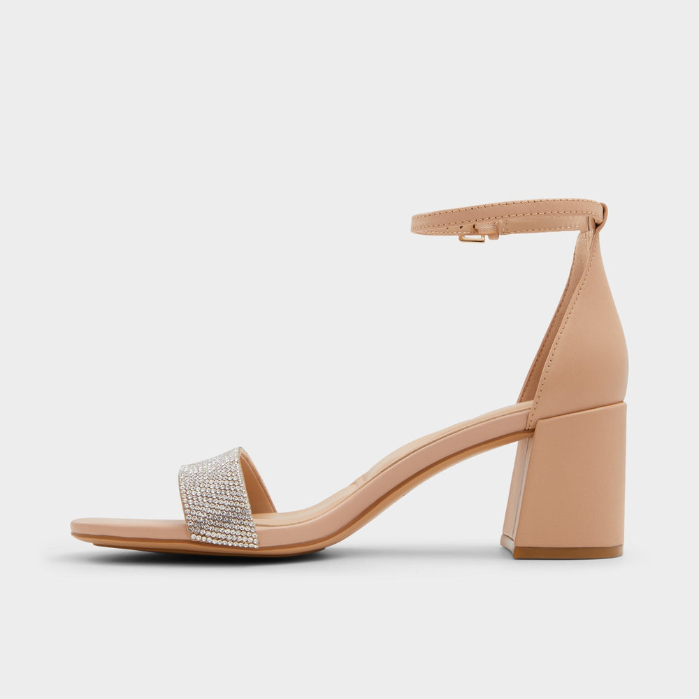 Pristine in Bone - Strappy sandal, Block heel