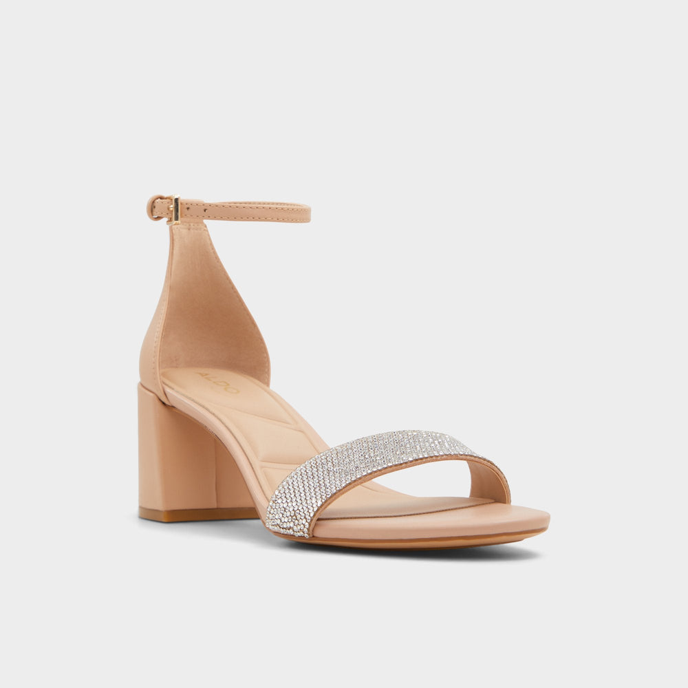 Pristine in Bone - Strappy sandal, Block heel
