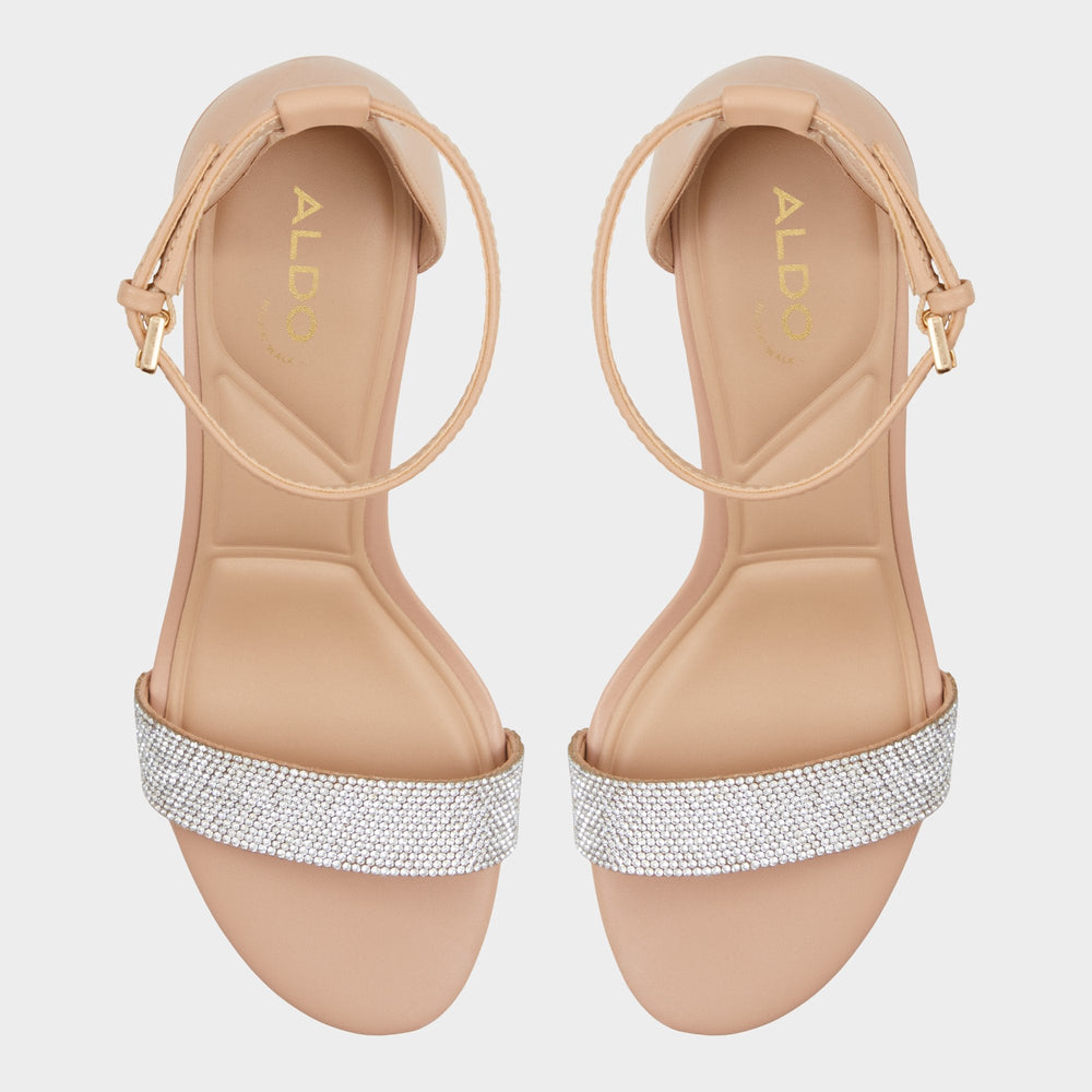 Pristine in Bone - Strappy sandal, Block heel