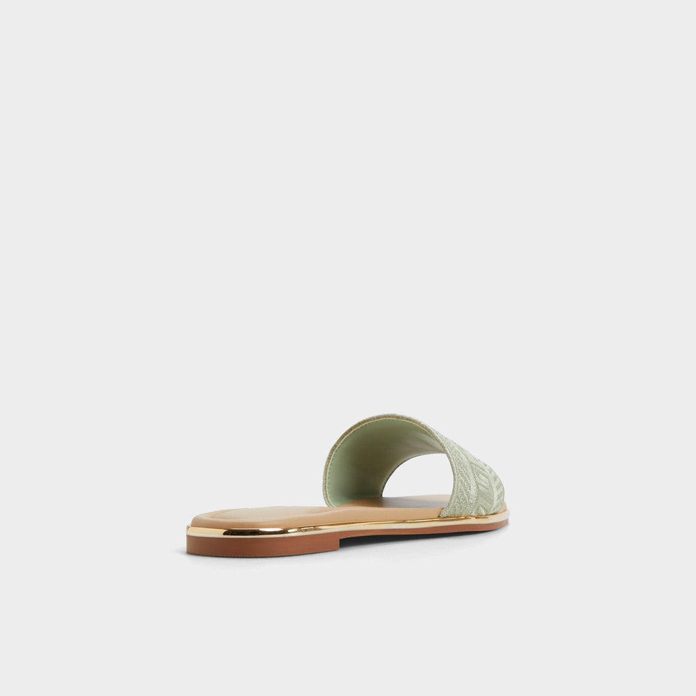 Oceania-xt Other Green Women's Flats - Slide sandal
