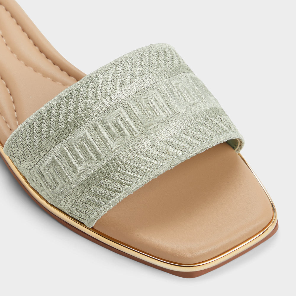 Oceania-xt Other Green Women's Flats - Slide sandal