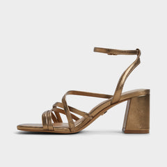 Esther Gold Women's Block heels - Strappy heeled sandal, Block heel
