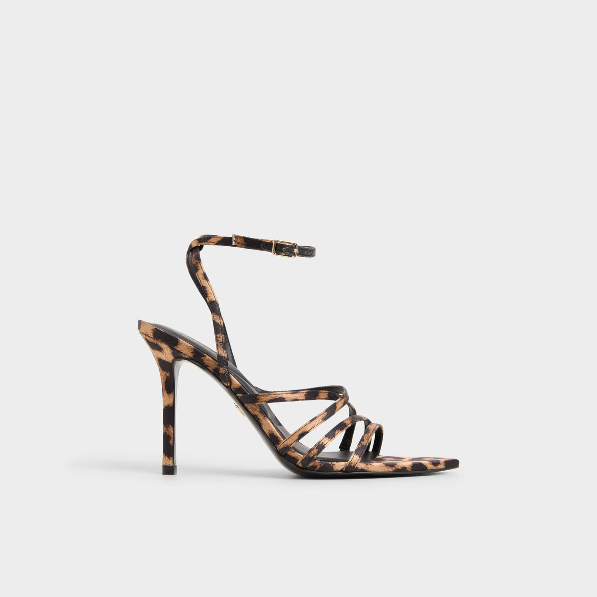 Solania Brown Multi Women's Strappy sandals - Strappy heeled sandal, Stiletto heel