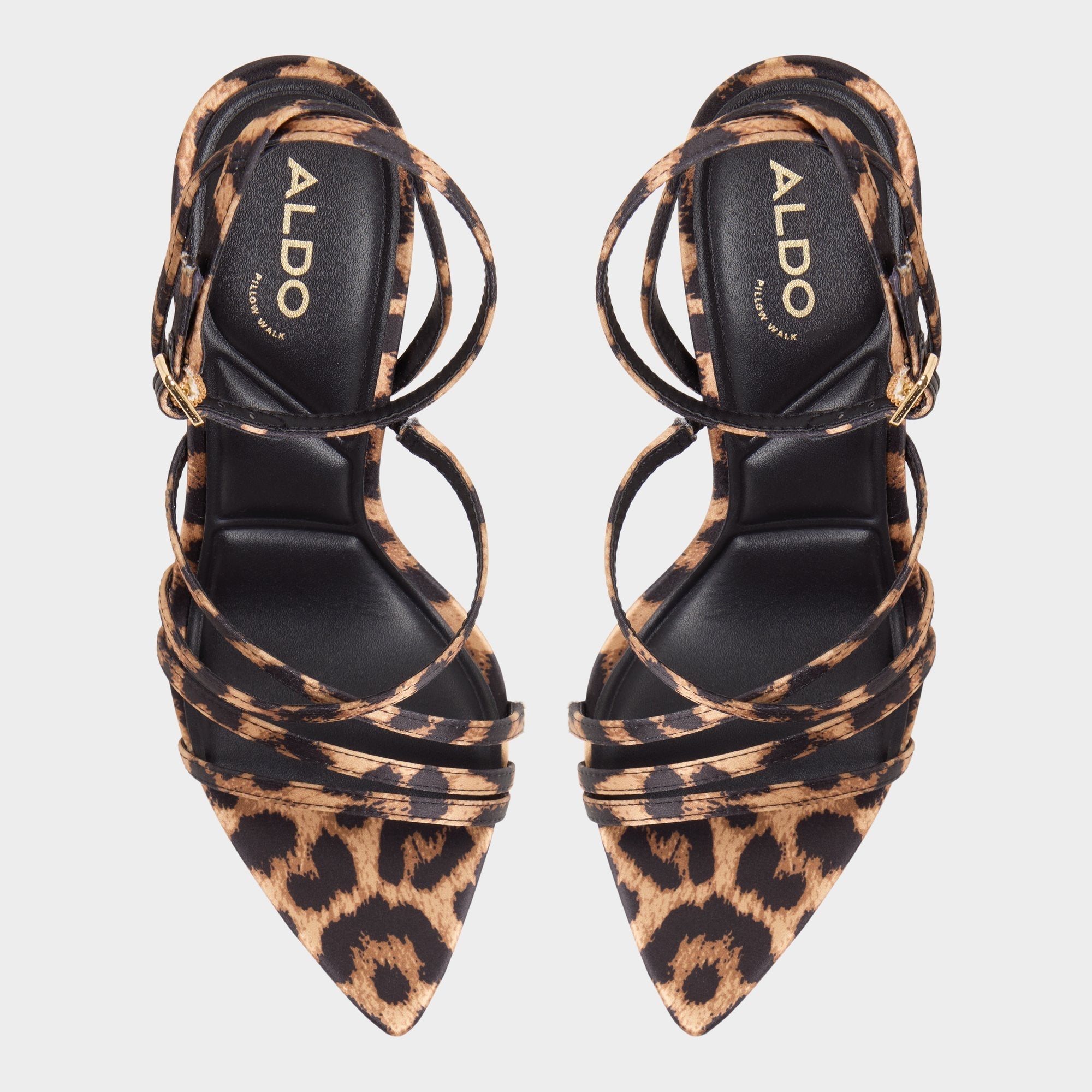 Solania Brown Multi Women's Strappy sandals - Strappy heeled sandal, Stiletto heel