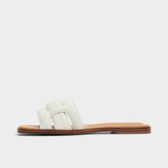 Eleny White Women's Flats - Slide sandal