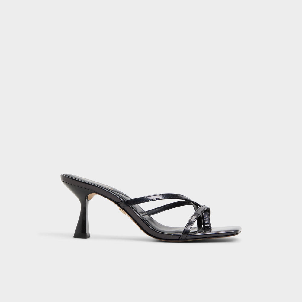 Calypsa Black Women's Animal Prints - Strappy heeled sandal, Block heel