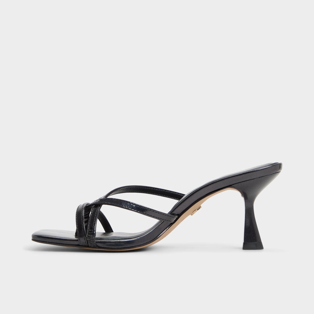Calypsa Black Women's Animal Prints - Strappy heeled sandal, Block heel