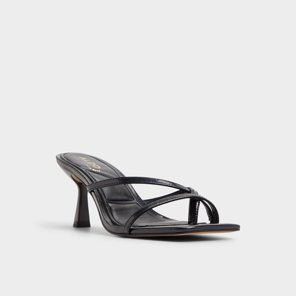 Calypsa Black Women's Animal Prints - Strappy heeled sandal, Block heel
