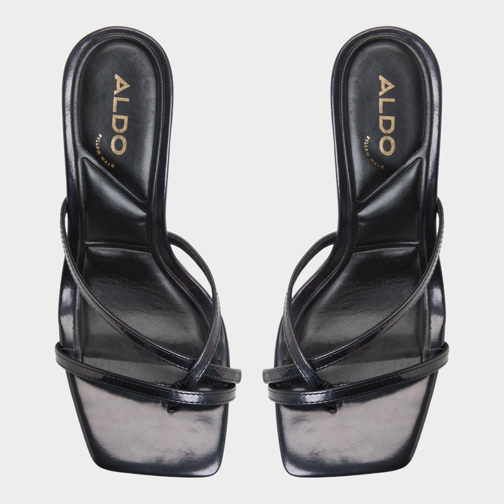 Calypsa Black Women's Animal Prints - Strappy heeled sandal, Block heel
