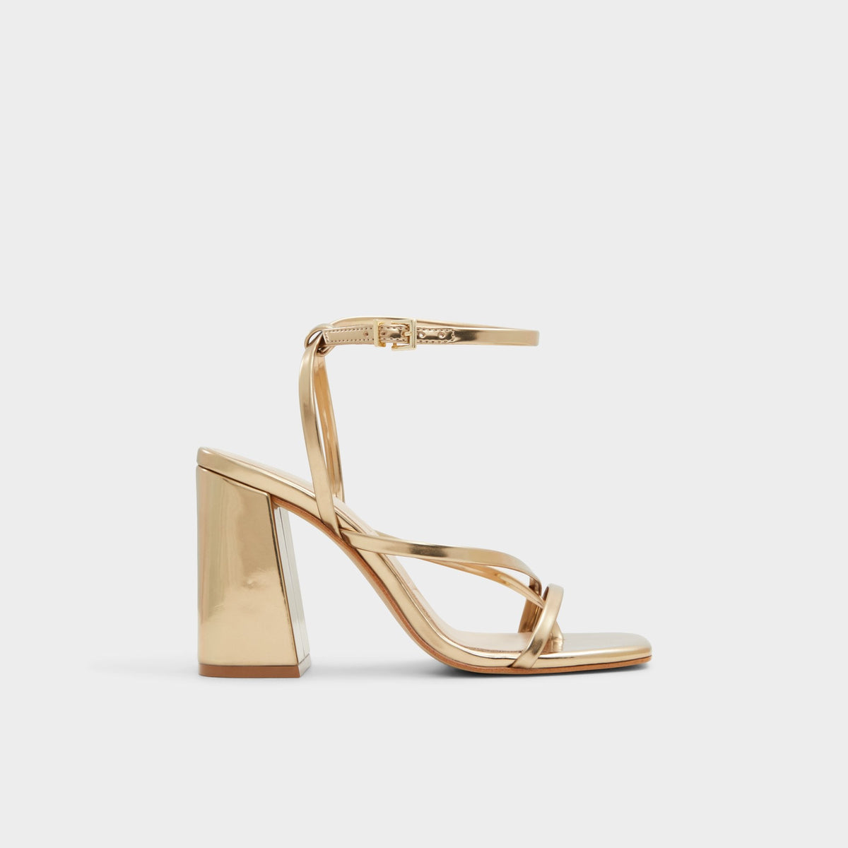 Laurader Gold Women's Block heels - Strappy heeled sandal, Block heel