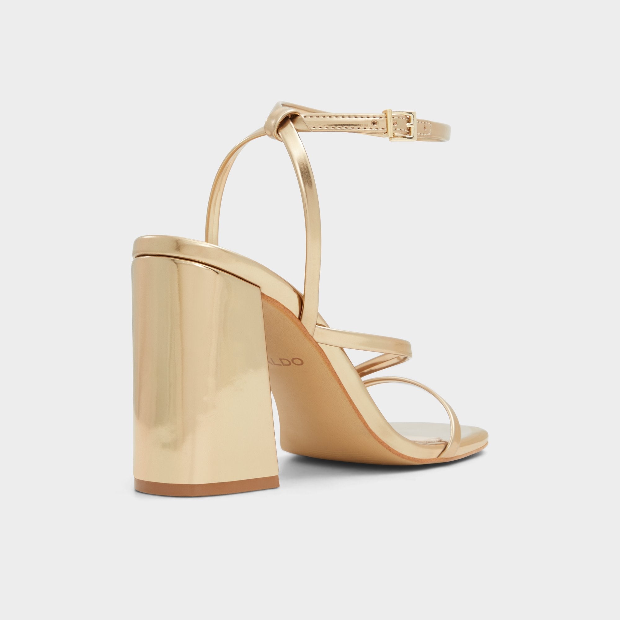 Laurader Gold Women's Block heels - Strappy heeled sandal, Block heel